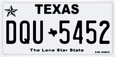 TX license plate DQU5452