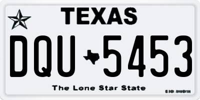 TX license plate DQU5453