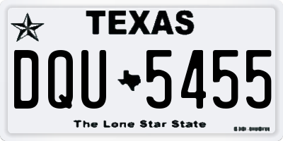 TX license plate DQU5455