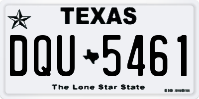 TX license plate DQU5461