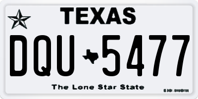 TX license plate DQU5477