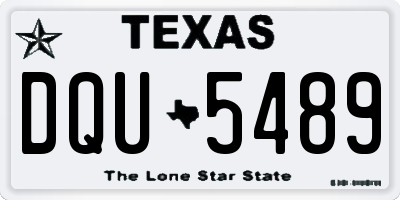 TX license plate DQU5489