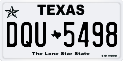 TX license plate DQU5498
