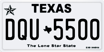 TX license plate DQU5500