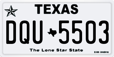 TX license plate DQU5503