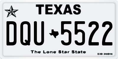 TX license plate DQU5522