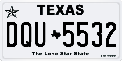 TX license plate DQU5532