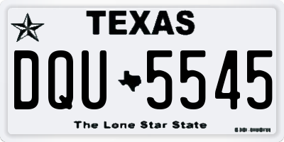 TX license plate DQU5545