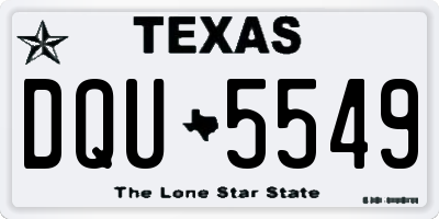 TX license plate DQU5549
