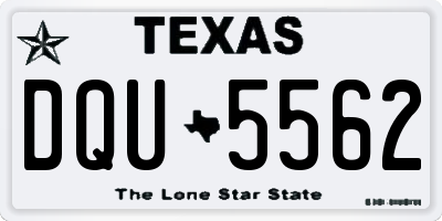 TX license plate DQU5562
