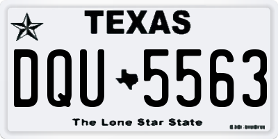 TX license plate DQU5563