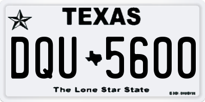 TX license plate DQU5600