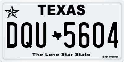 TX license plate DQU5604