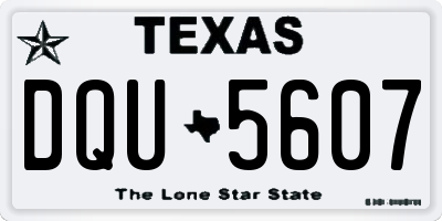 TX license plate DQU5607