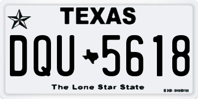 TX license plate DQU5618