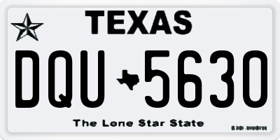 TX license plate DQU5630