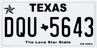 TX license plate DQU5643