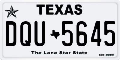 TX license plate DQU5645