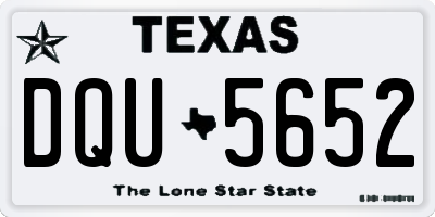 TX license plate DQU5652