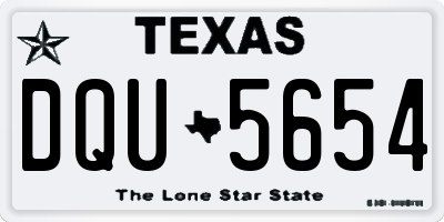 TX license plate DQU5654