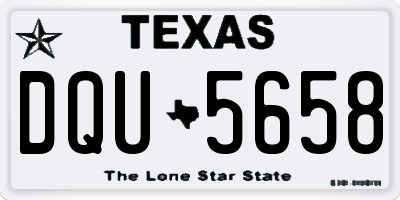 TX license plate DQU5658