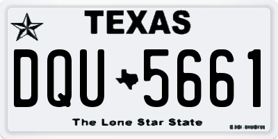 TX license plate DQU5661