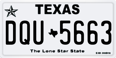 TX license plate DQU5663