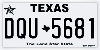 TX license plate DQU5681