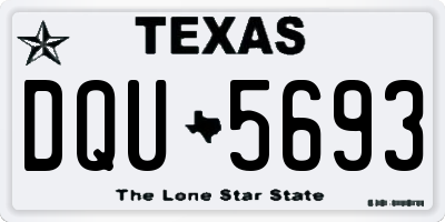 TX license plate DQU5693
