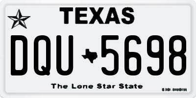 TX license plate DQU5698