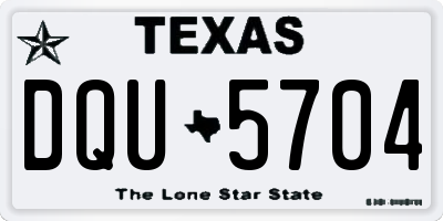 TX license plate DQU5704