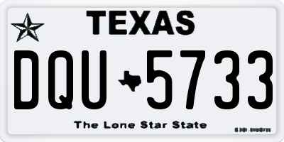TX license plate DQU5733