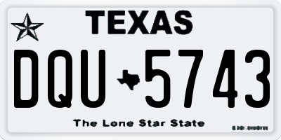 TX license plate DQU5743