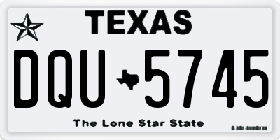 TX license plate DQU5745