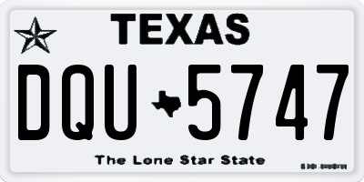 TX license plate DQU5747