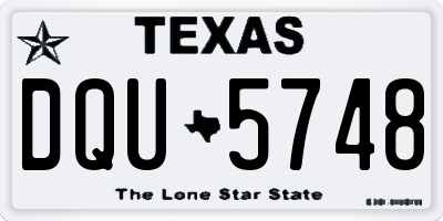 TX license plate DQU5748