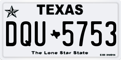 TX license plate DQU5753