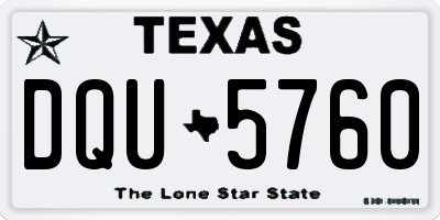TX license plate DQU5760