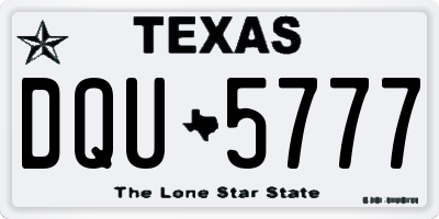 TX license plate DQU5777
