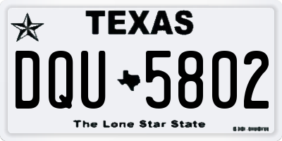 TX license plate DQU5802