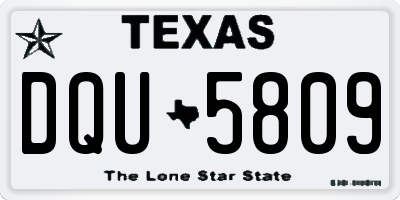 TX license plate DQU5809