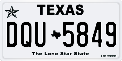 TX license plate DQU5849