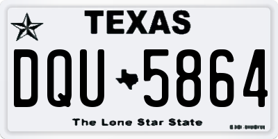 TX license plate DQU5864