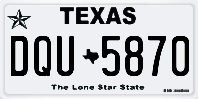 TX license plate DQU5870