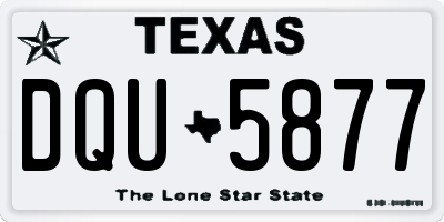 TX license plate DQU5877