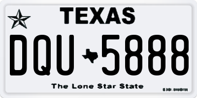 TX license plate DQU5888