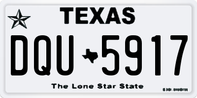 TX license plate DQU5917