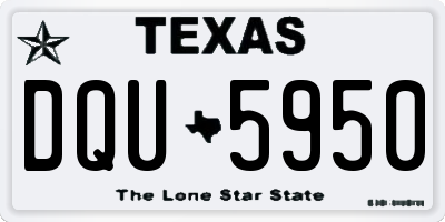 TX license plate DQU5950