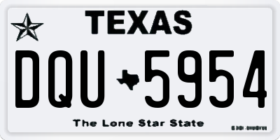 TX license plate DQU5954