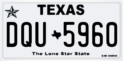 TX license plate DQU5960